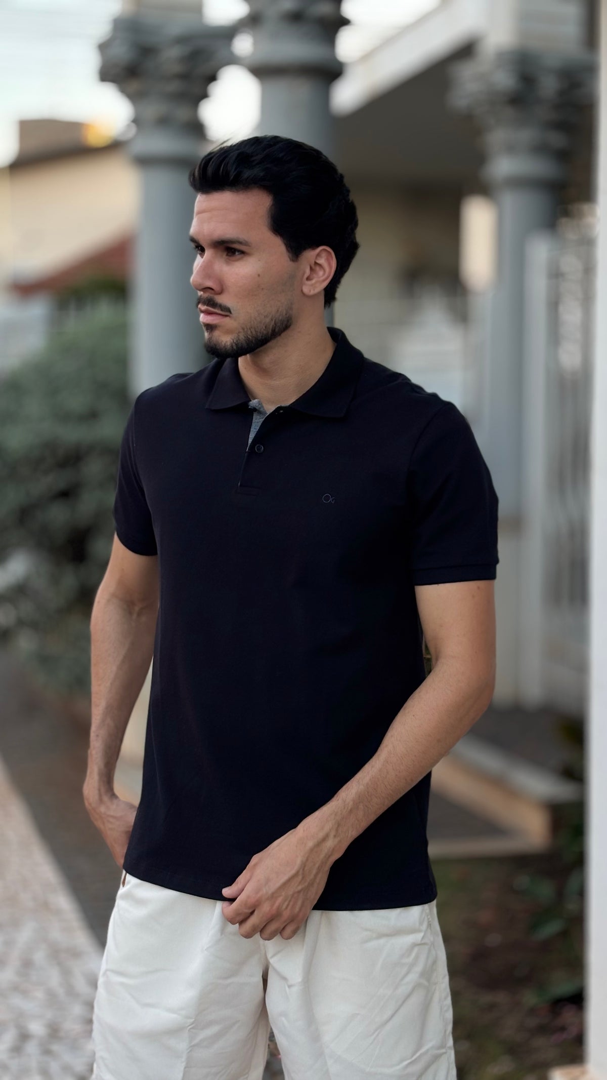 CAMISA POLO MINIMALISTA PRETA - ESSENCIAL PREMIUM