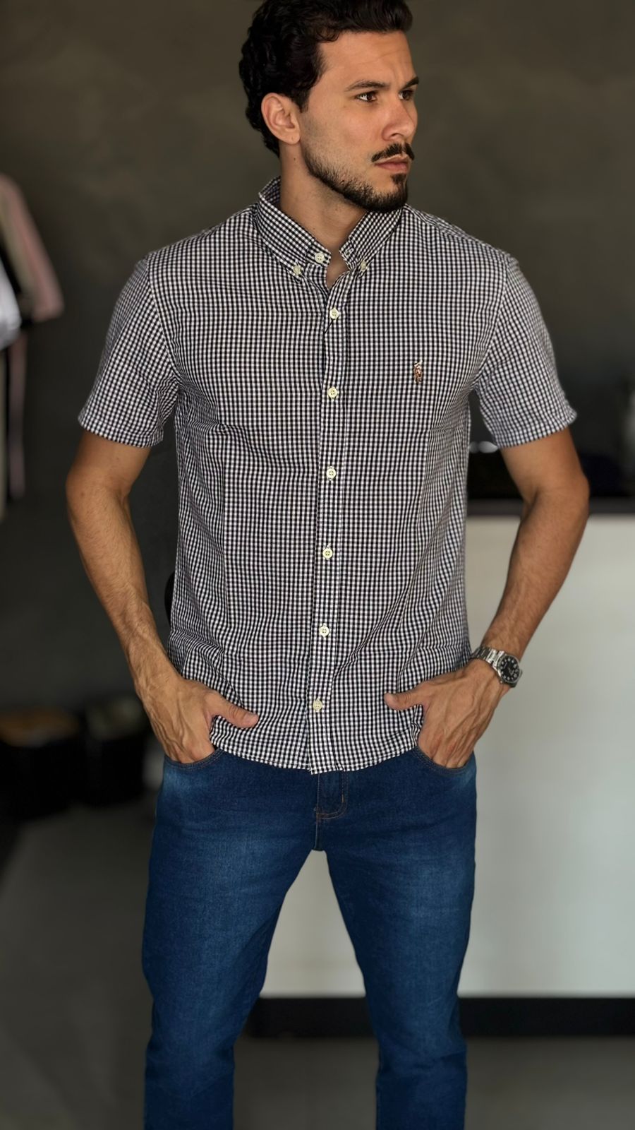 CAMISA XADREZ MANGA CURTA